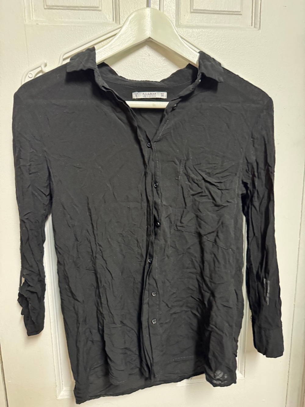 Pull&Bear Black Casual Button-Down Shirt